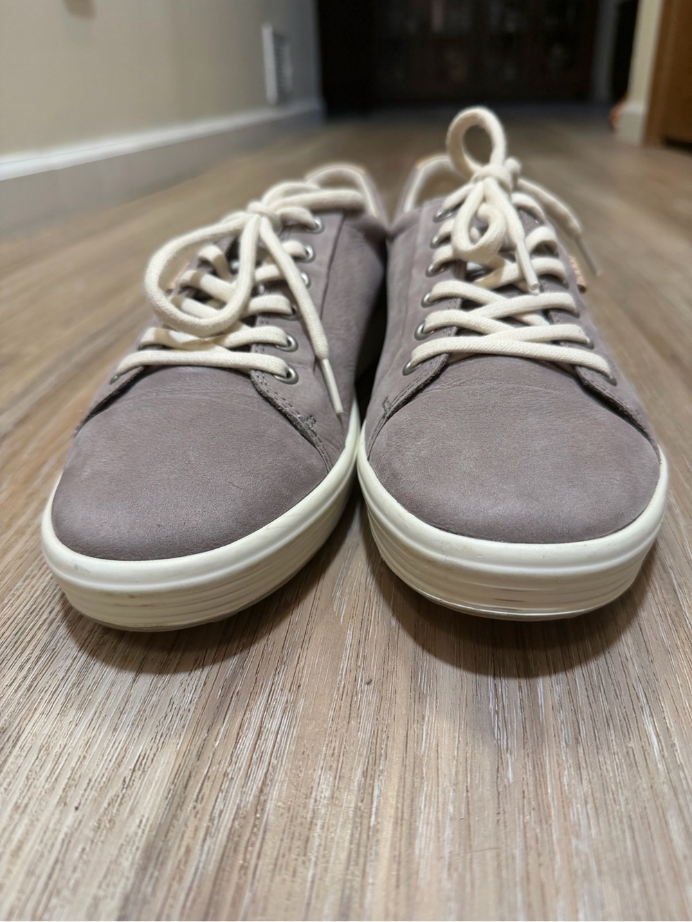 NEW ECCO Soft 7 Womens EU 42 US 11-11.5 Warm Grey Nubuck Leather Sneakers NWOB - Picture 5 of 12